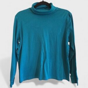 1209 10/$50🏄🏻‍♀️ L.L. Bean Turquoise Turtleneck Top